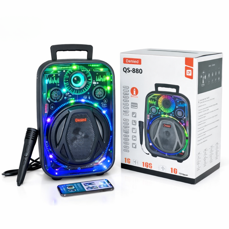 Altavoz Portátil KIMISO QS-880 de 8 Pulgadas con Bluetooth, Micrófono con Cable y Control - Vista 1
