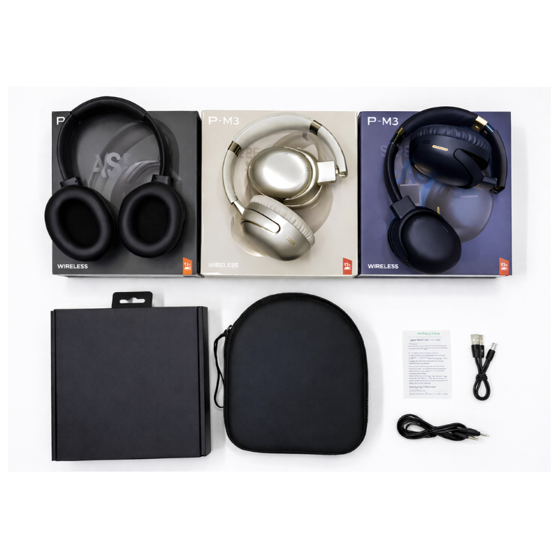 Auriculares Inalámbricos P-M3 Bluetooth Over Ear con Estuche Rígido - Vista 1