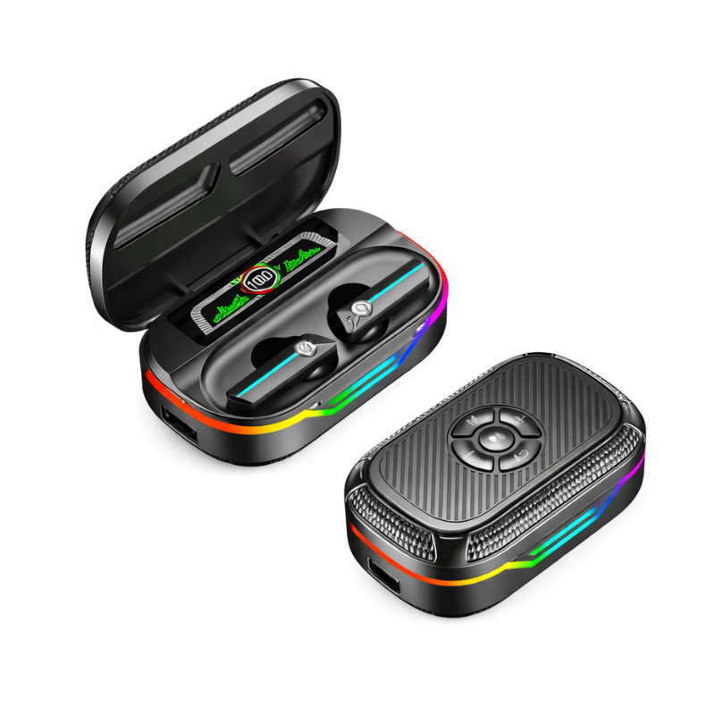 Audífonos Bluetooth DX-13 con Pantalla LED, Ranura TF y Estuche Power Bank - Vista 1