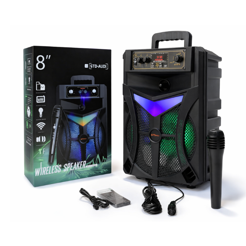 Altavoz inalámbrico portátil TTD-8243 de 8 pulgadas, diseñado para karaoke y fiestas - Vista 1