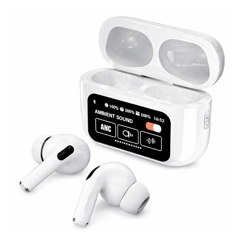 Audífonos Inalámbricos Bluetooth con Cancelación de Ruido 5.3 Blancos ANC/ENC con Pantalla LED - Vista 2