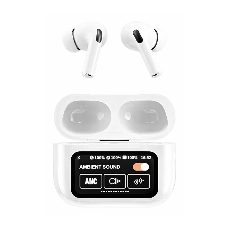 Audífonos Inalámbricos Bluetooth con Cancelación de Ruido 5.3 Blancos ANC/ENC con Pantalla LED - Vista 3