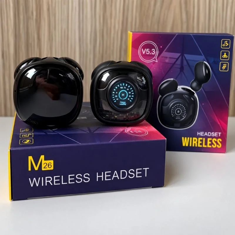  Audífonos inalámbricos marca M26 con tecnología Bluetooth 5.3, diseño de "chupón" - Vista 4