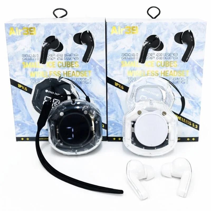 Audifono Bluetooh AIR-39 Diseño Aesthetic Cristal  - Vista 4