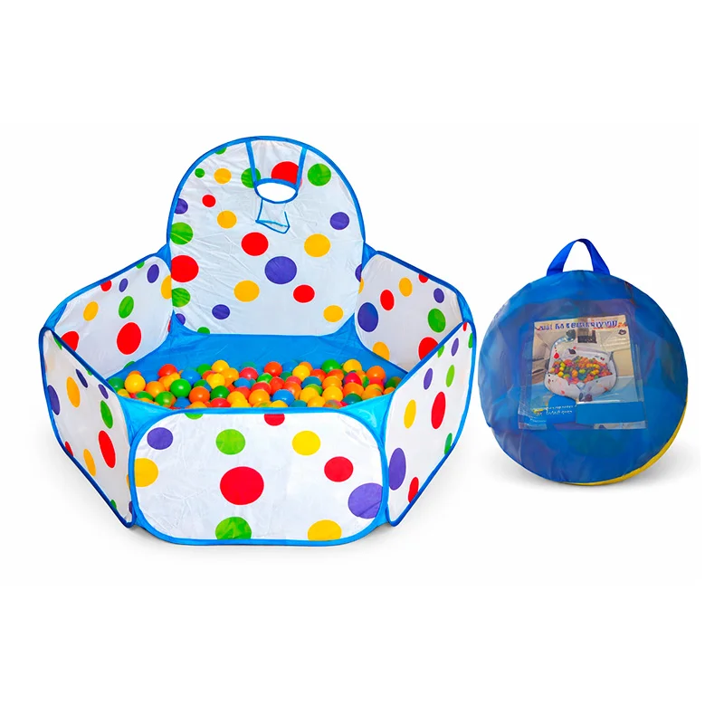 Piscina de Pelotas Infantil Plegable Lunares Multicolor Base Azul 70 cm – Centro de Juego - Vista 1