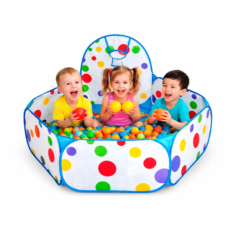 Piscina de Pelotas Infantil Plegable Lunares Multicolor Base Azul 70 cm – Centro de Juego - Vista 2
