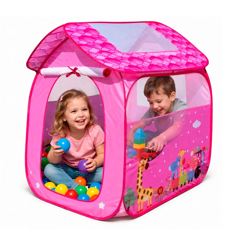 Carpa Infantil Plegable Tipo Casita Rosada 80x80x100 cm – Casa de Juego para Niñas - Vista 2
