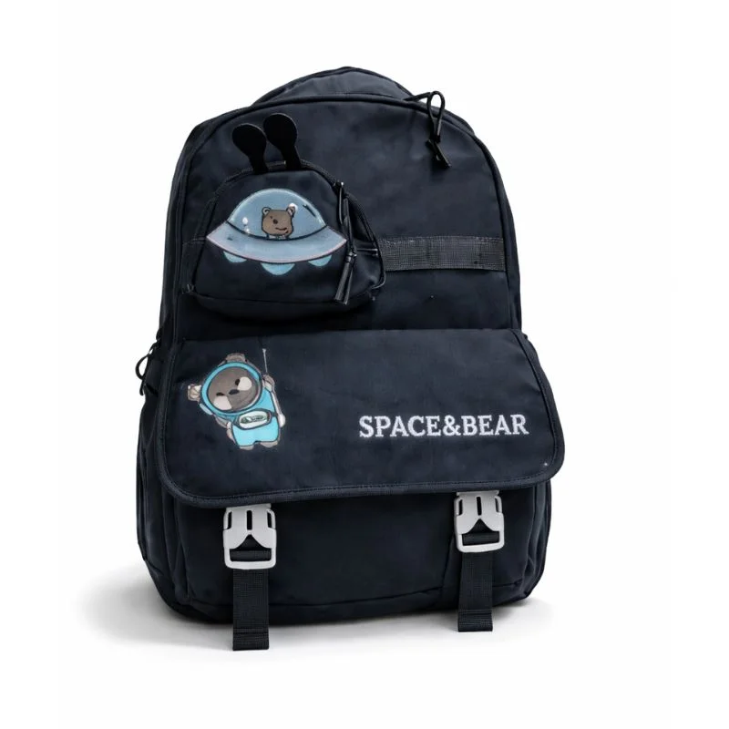 Mochila Escolar Space & Bear con Diseño Espacial y Múltiples Compartimentos - Vista 1