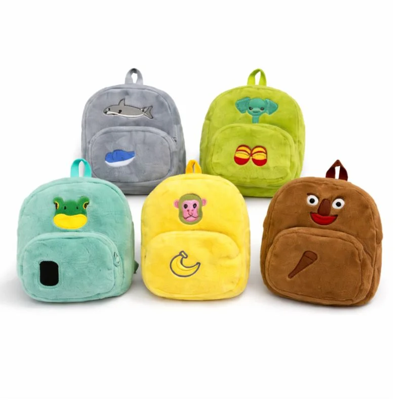 Mochila Infantil Afelpada con Diseños Divertidos y Bordado de Animales - Vista 3