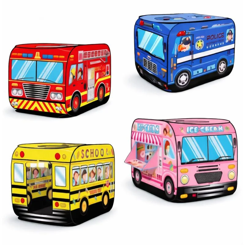 Carpa Infantil Tipo Vehículo Plegable para Niños con Diseño de Bus - Vista 4