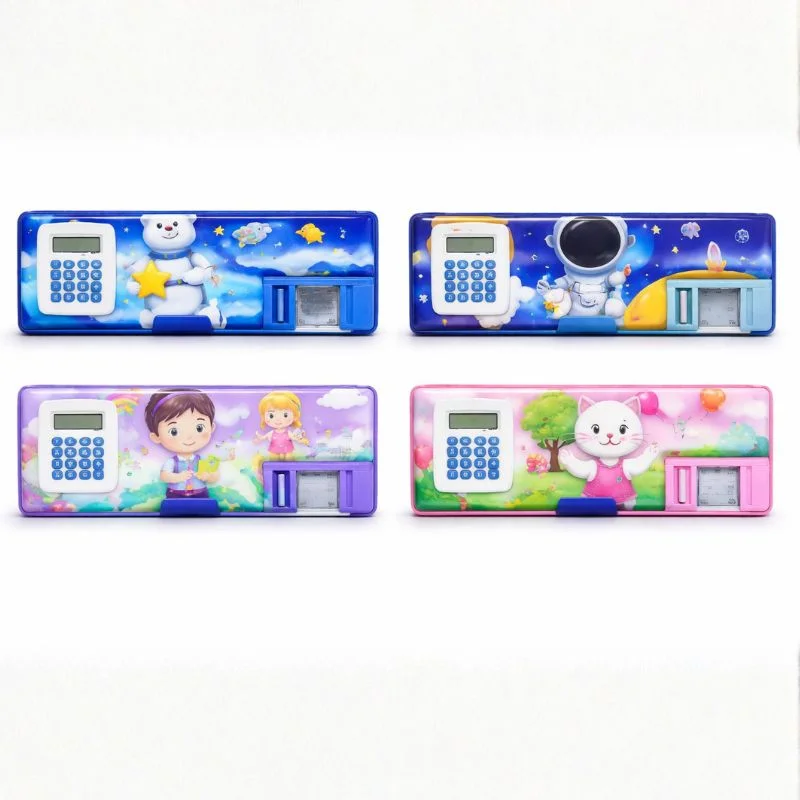 Cartuchera Kawaii para Niños con Calculadora, Lámpara y Tajador Incorporado - Vista 3