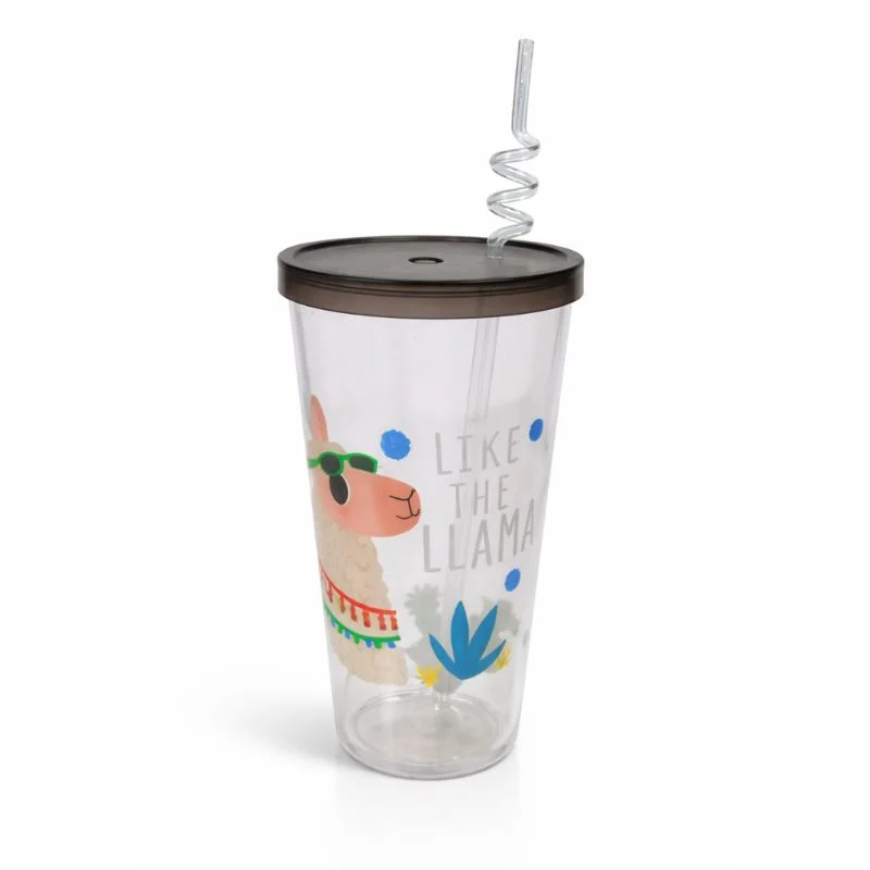 Vasos Llamita 500 ml con Cañita y Tapa para Bebidas Frías - Vista 1