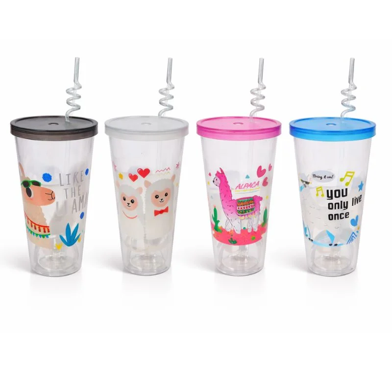 Vasos Llamita 500 ml con Cañita y Tapa para Bebidas Frías - Vista 3