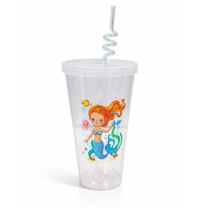 Vasos Sirena 500 ml con Tapa y Cañita para Bebidas Frías - Vista 2