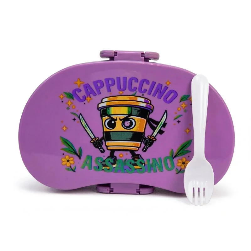 Set de Táper Brainrot E 625 ml con Cuchara 2 en 1 para Lonchera - Vista 2