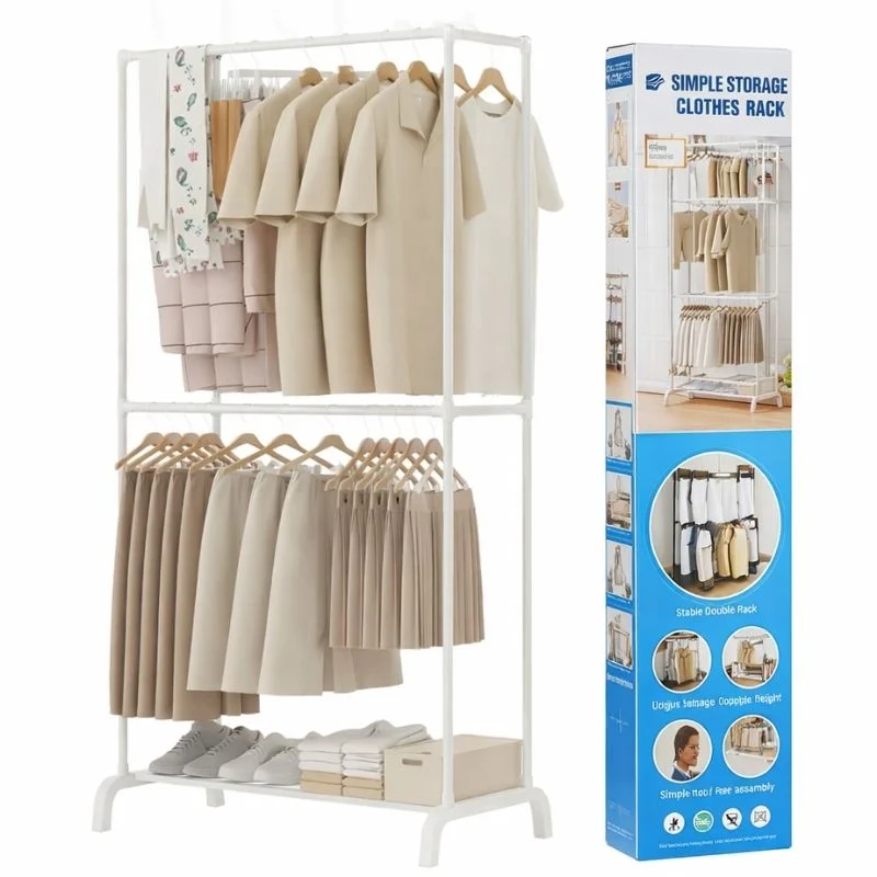 TENDEDERO DE ROPA (2 NIVELES-4 BARRAS DE METAL) - Vista 1