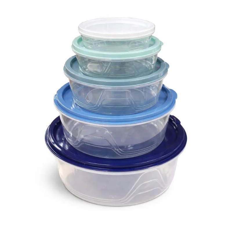 Set de Tapers Circulares x 5 Unidades con Tapa | Plástico Transparente - Vista 3