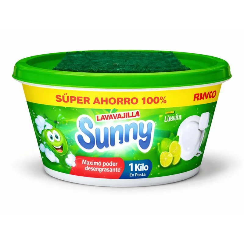 Lavavajilla en Pasta Sunny 1 Kg con Esponja Aroma Limón - Vista 1