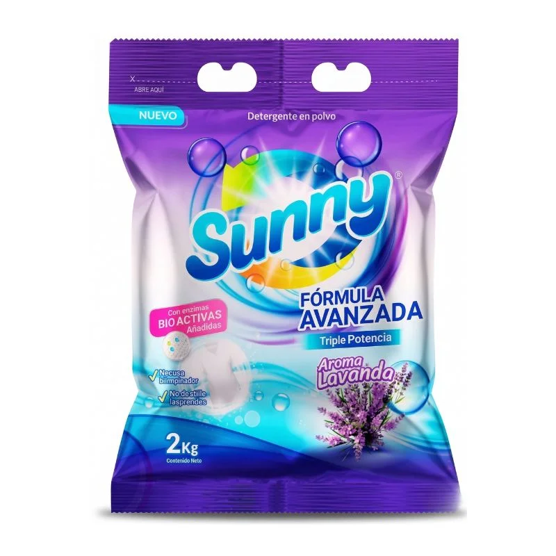 Detergente en Polvo Sunny 2 Kg | Aroma Lavanda y Limón - Vista 2