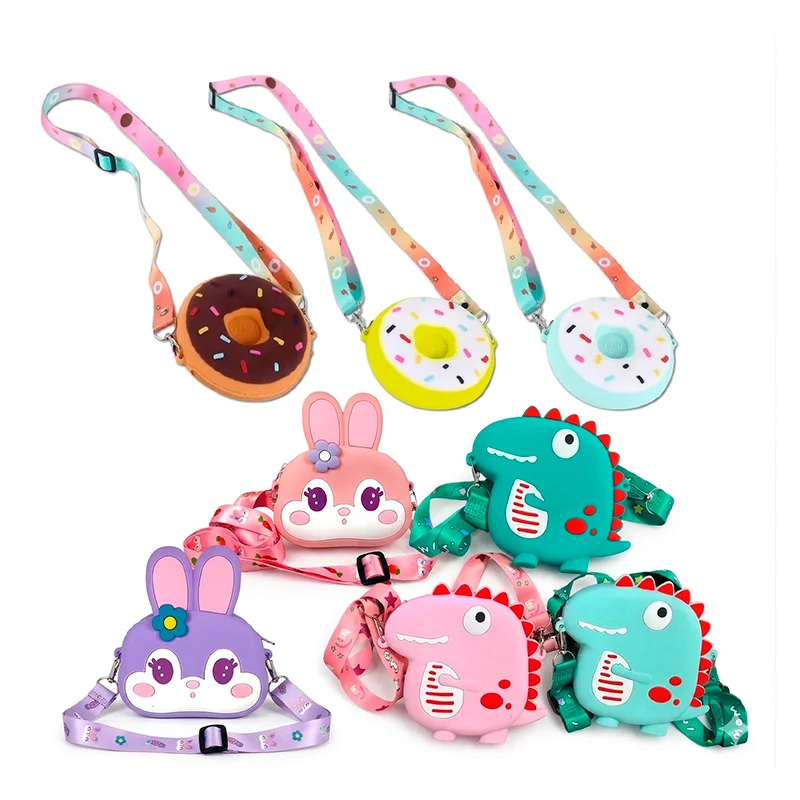 Mini Bolso Porta Monedas Diseño Dinosaurio y Donut - Vista 3