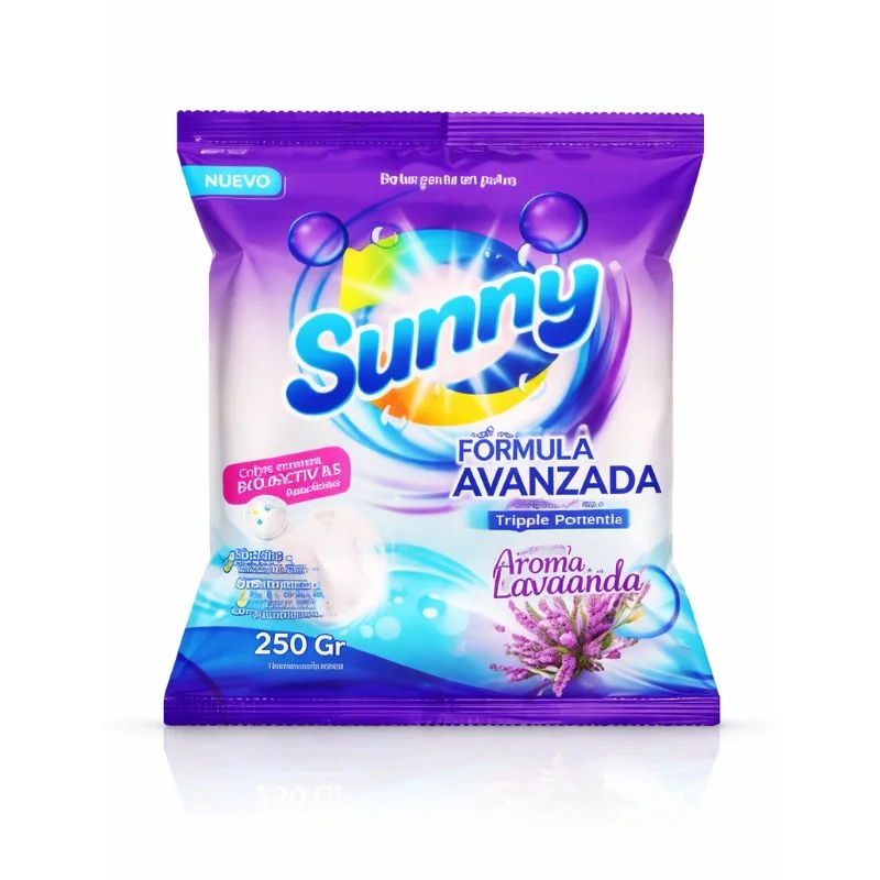 Detergente en Polvo Sunny 250g Fórmula Avanzada Lavanda y Limón | Limpieza Profunda y Máximo Rendimiento - Vista 1
