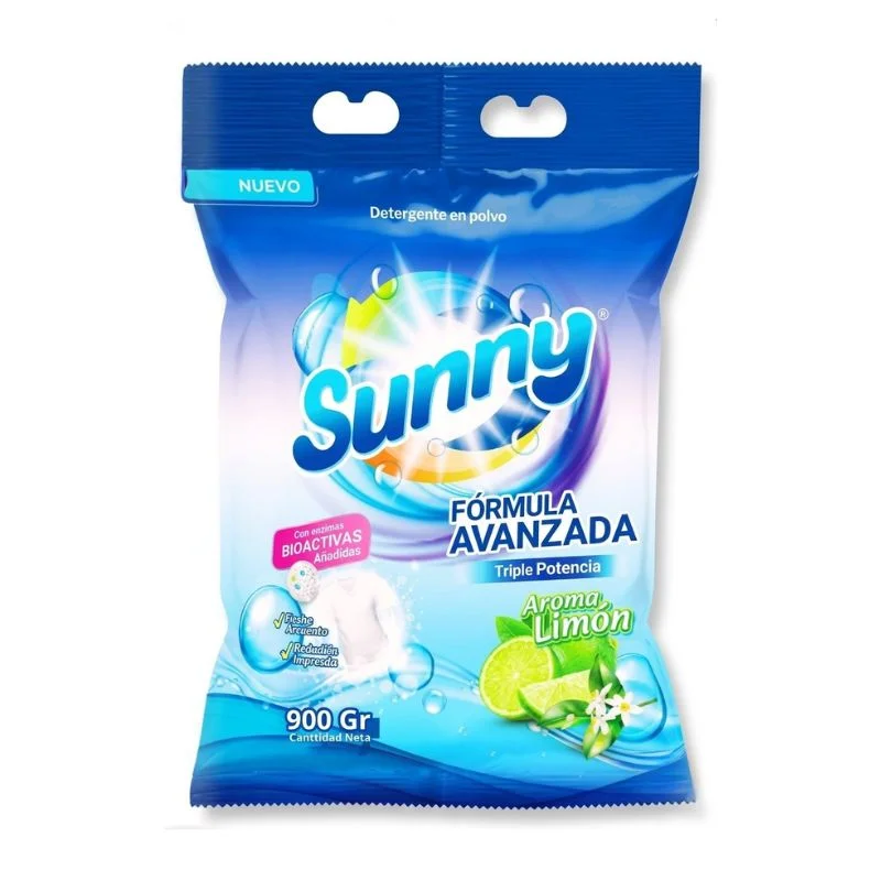 Detergente en Polvo Sunny 900g | Fórmula Avanzada Triple Potencia - Vista 2