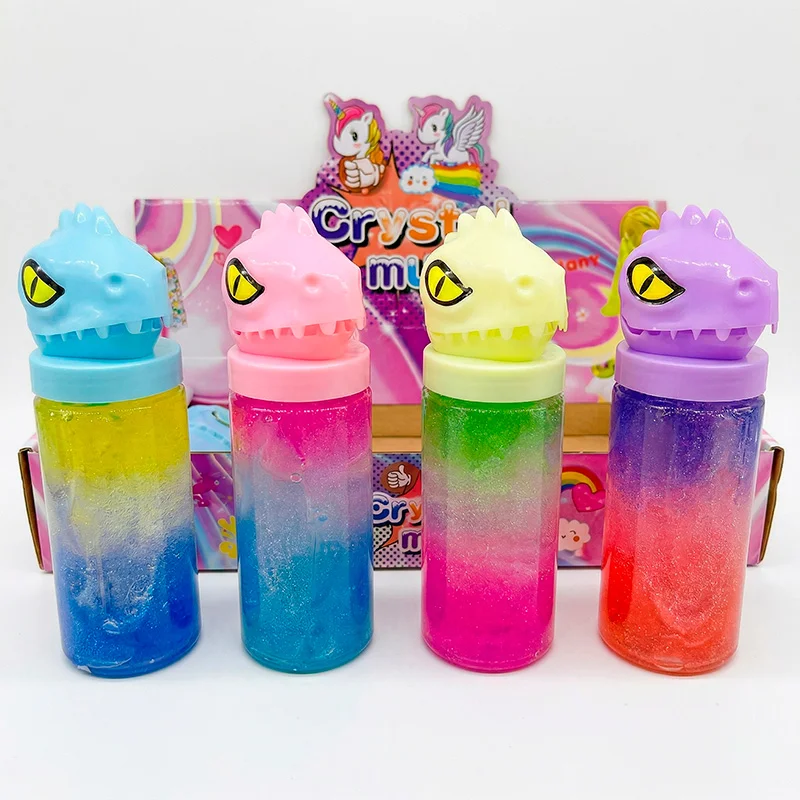 Slime de Dinosaurio Bicolor con Brillo Crystal Mud - Vista 1