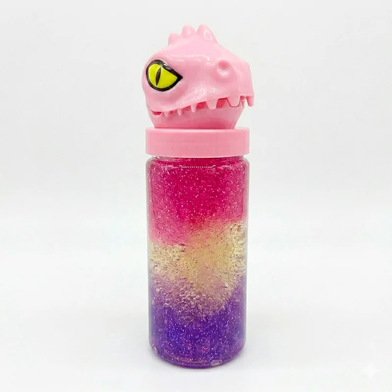Slime de Dinosaurio Bicolor con Brillo Crystal Mud - Vista 2