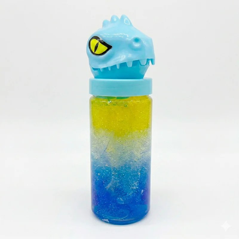Slime de Dinosaurio Bicolor con Brillo Crystal Mud - Vista 3