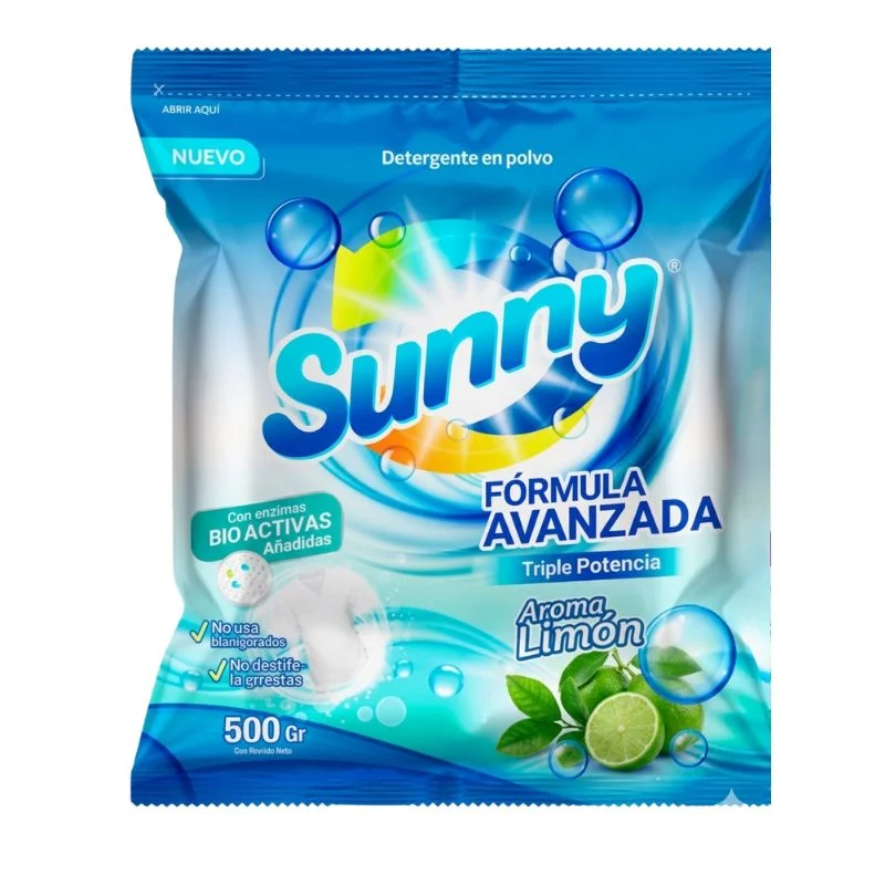 Detergente en Polvo Sunny 500g | Fórmula con Enzimas Bioactivas y Aroma Lavanda/Limón - Vista 2