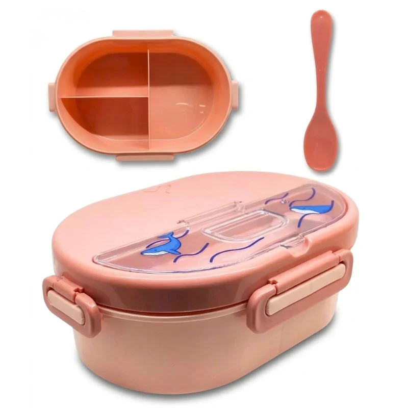 Táper Rectangular Ballena Kawaii | 625ml con 4 Divisiones - Vista 1