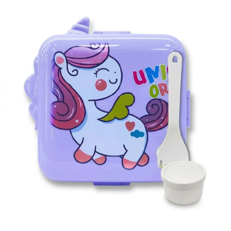Lonchera de Unicornio 1.2L para Niña | Táper Hermético con Cubiertos - Vista 2