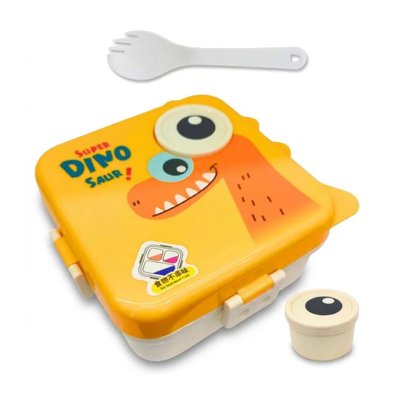 Lonchera Dinosaurio 1.2L para Niños | Táper con 3 Divisiones y Cubierto - Vista 1