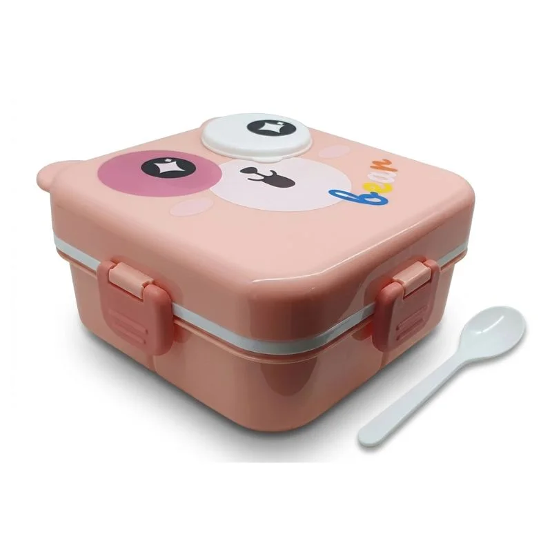 Lonchera de Osito Infantil 1L | Táper de 2 Niveles con Bandeja y Cuchara - Vista 2