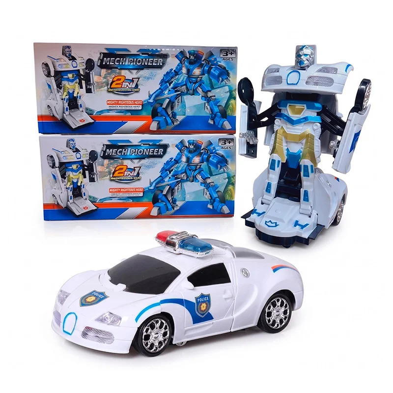 Juguete Carro Transformer Policía 2 en 1 con Luz y Sonido - Vista 1