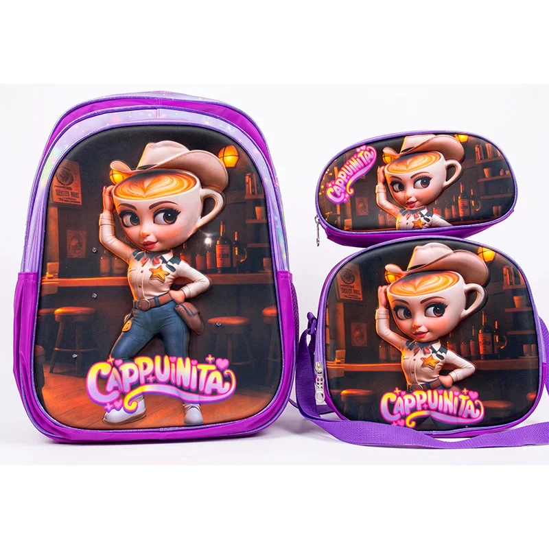 Set Mochila Escolar 3 Piezas con Luces Lonchera y Cartuchera - Vista 1