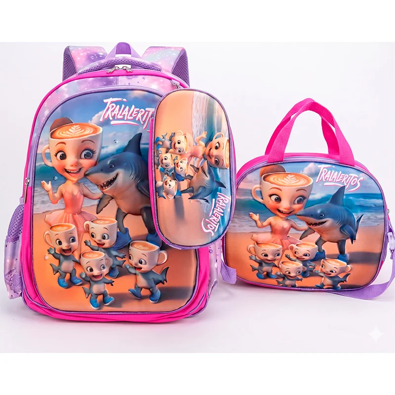 Set Mochila Escolar 3 Piezas con Luces Lonchera y Cartuchera - Vista 3