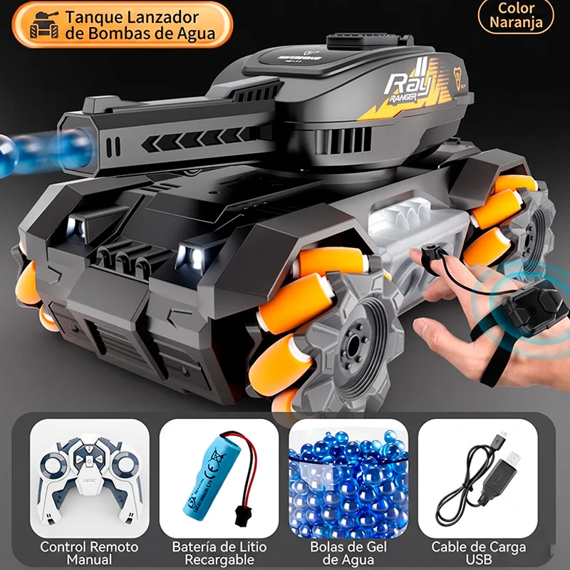 Tanque a Control Remoto 4x4 Lanza Hidrogel Dual con Pulsera - Vista 1