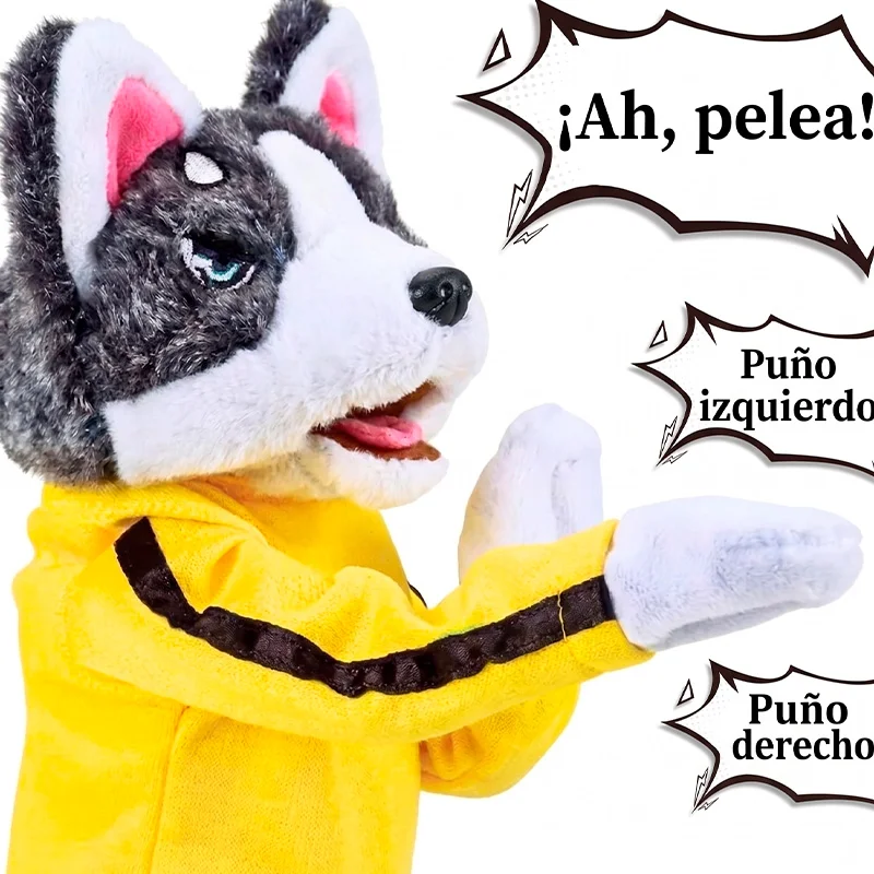 Peluche Perro Husky Boxeador Kung Fu con Sonido - Vista 2