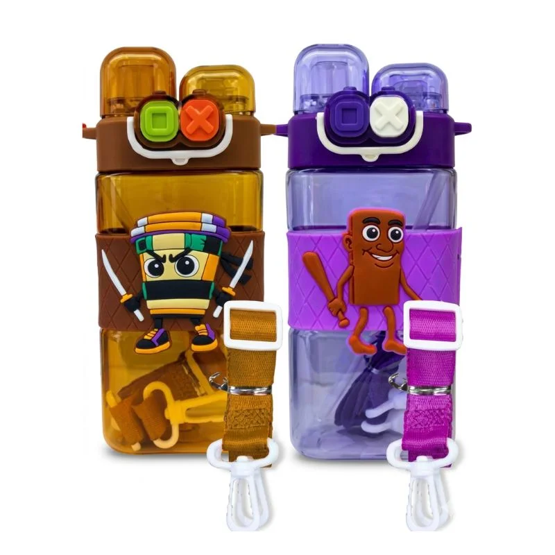 Tomatodo Infantil Square Brainrot 450ml | Doble Pico y Correa - Vista 3
