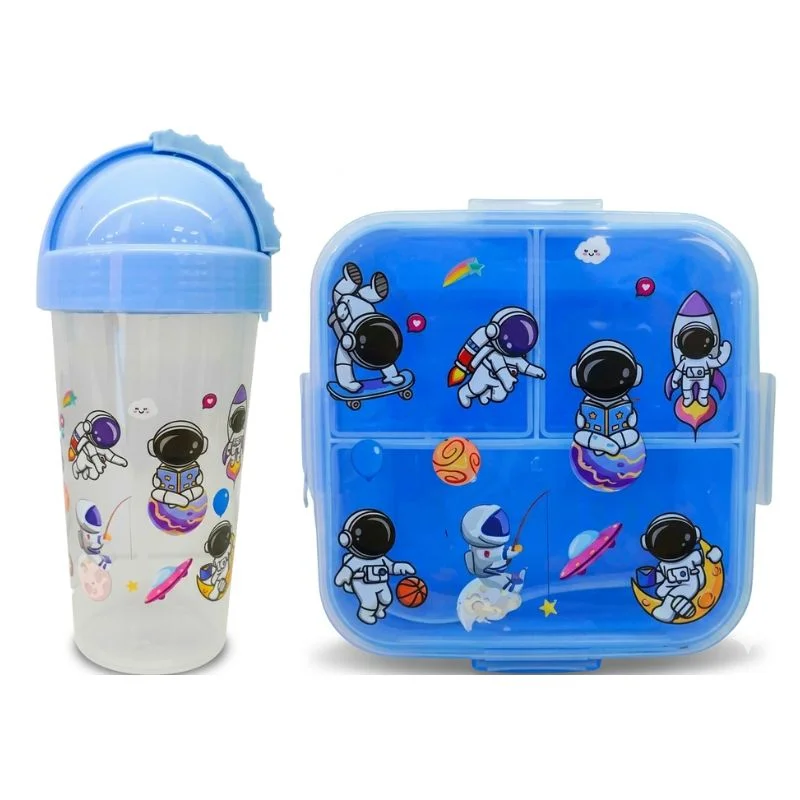 Set de Lonchera y Tomatodo Sweet Kawaii | Táper 3 Divisiones + Cubierto - Vista 3