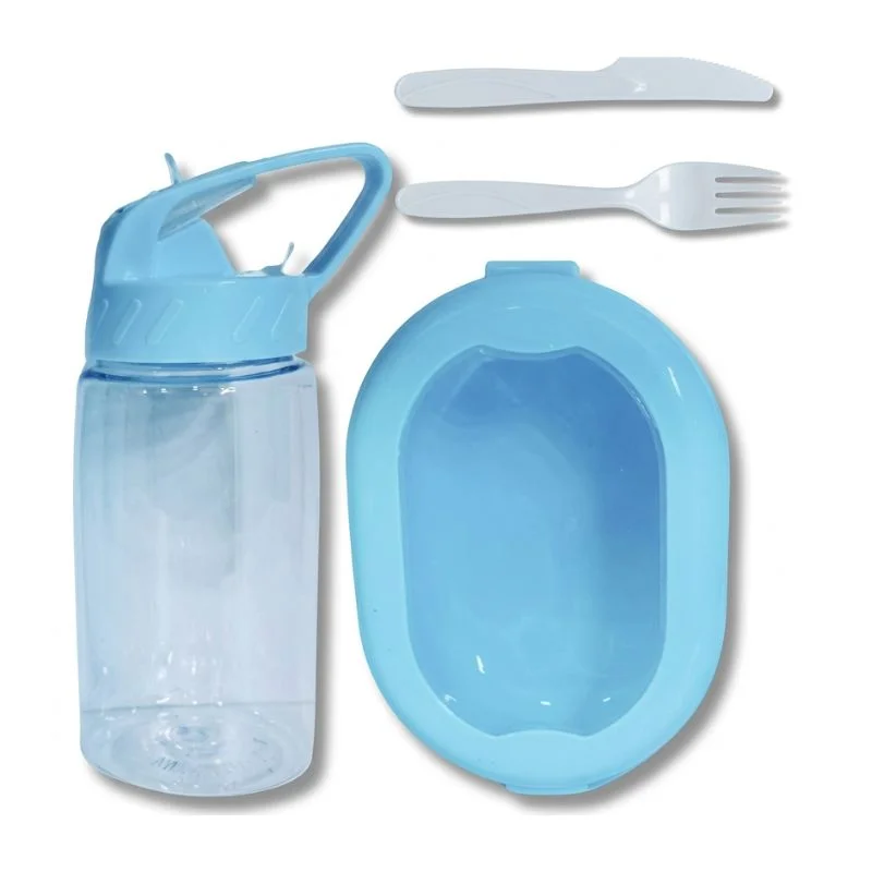 Set de Táper 625ml con 3 Divisiones y Tomatodo Mix Kawaii - Vista 1