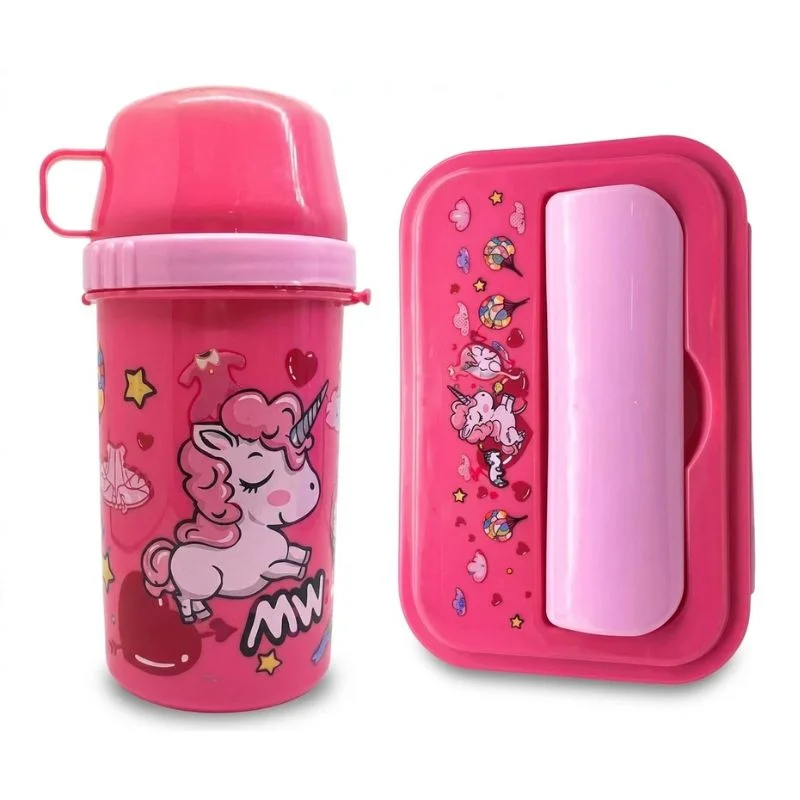 Set de Táper Unicornio 625ml con 3 Divisiones y Tomatodo 400ml - Vista 2