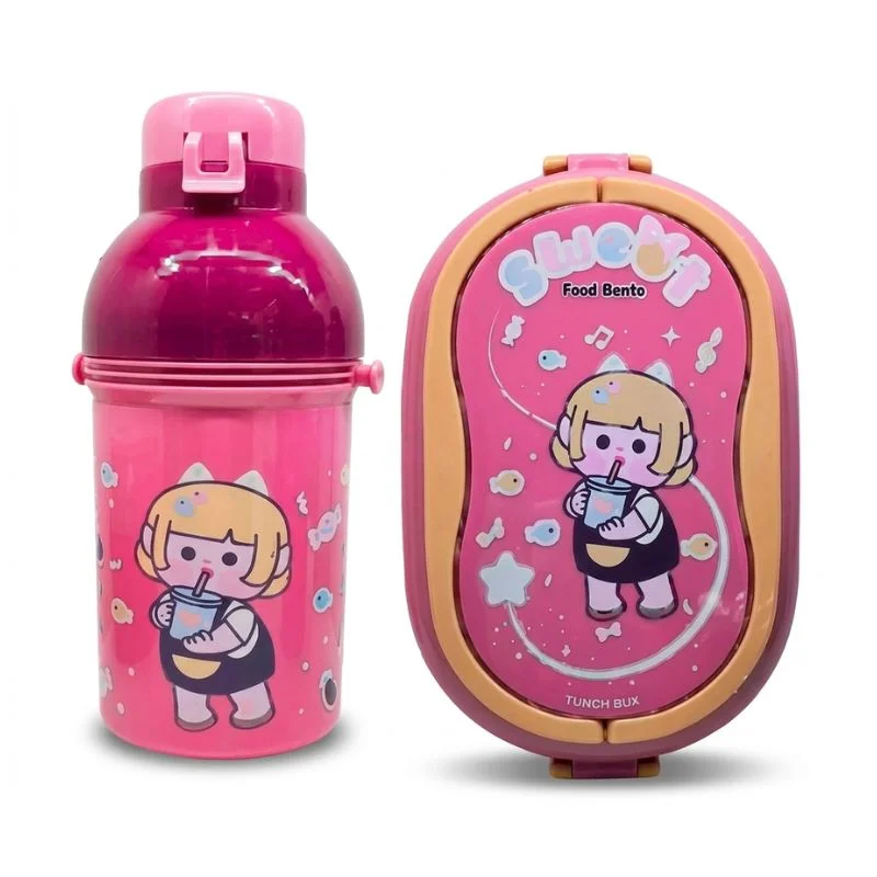 Set de Lonchera Paraíso Kawaii Táper de 900ml con 3 Divisiones y Tomatodo - Vista 2