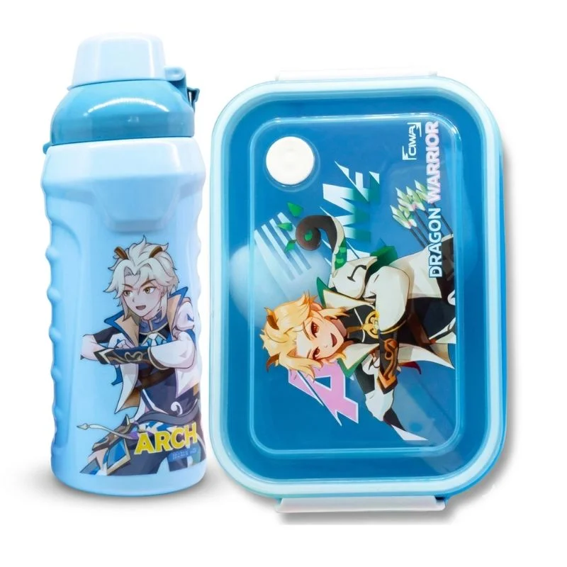 Set de Lonchera Dragon Warrior: Táper 900ml con 3 Divisiones y Tomatodo 600ml - Vista 3