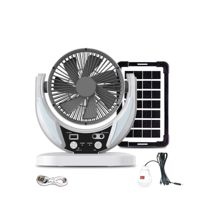Ventilador Solar Recargable 8” GD-8025 con Panel Solar 6W y Carga USB