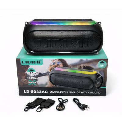 Parlante Portátil Bluetooth Lidimi LD-S032AC 40W con Radio FM y Luces RGB