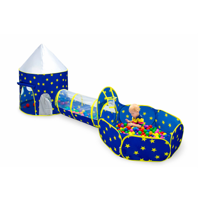 Carpa Infantil Circuito Cohete ERA con Túnel y Piscina de Pelotas 105x135 cm