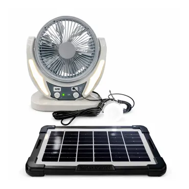 Ventilador Solar Recargable 8” GD-8025 con Panel Solar 6W y Carga USB miniatura 3