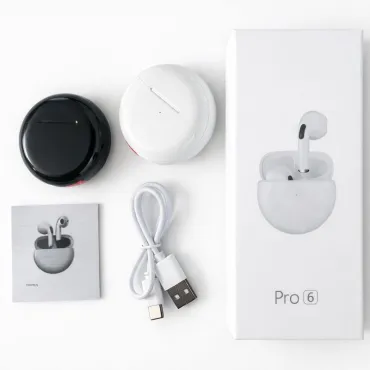 Audífonos Bluetooth Pro 6 Touch con Control Táctil y Sonido Estéreo 8D